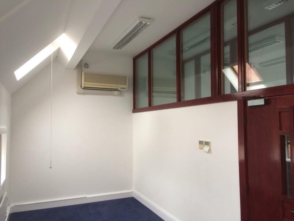 Open-plan office, freshly repainted