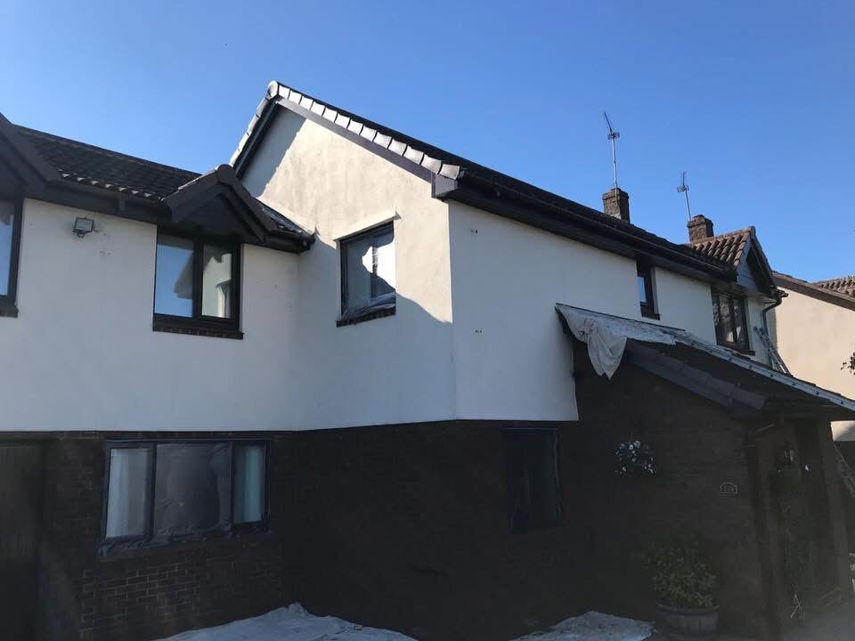House exterior repaint with JMS van on site
