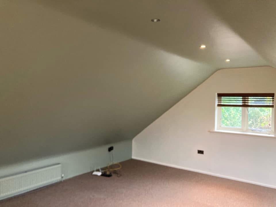 Loft room staircase, freshly decorated